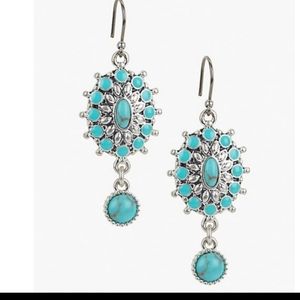 Lucky Brand Silver and Turquoise Earrings
